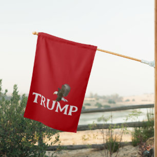 Trump Sign with Bald Eagle On Red