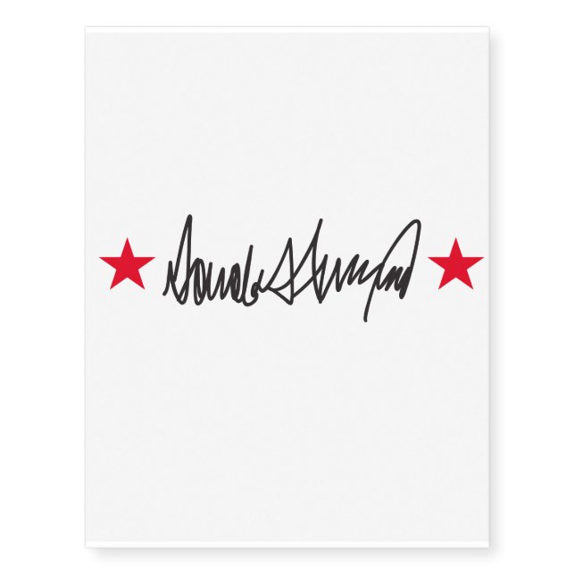Trump Signature Gift  Temporary Tattoos (Front)