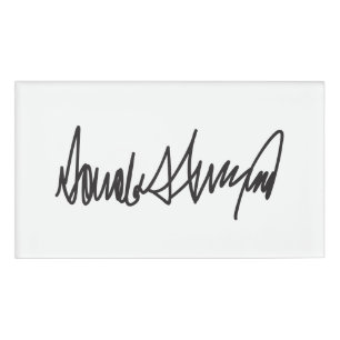 Trump Signature Name Tag