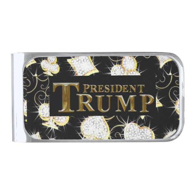 TRUMP SILVER FINISH MONEY CLIP (Front)
