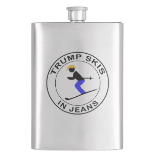 Trump Skis In Jeans Flask