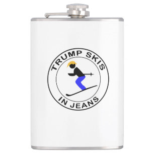 Trump Skis In Jeans Flask