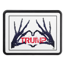 "TRUMP" SKULL HEART HANDs TRAILER HITCH COVER