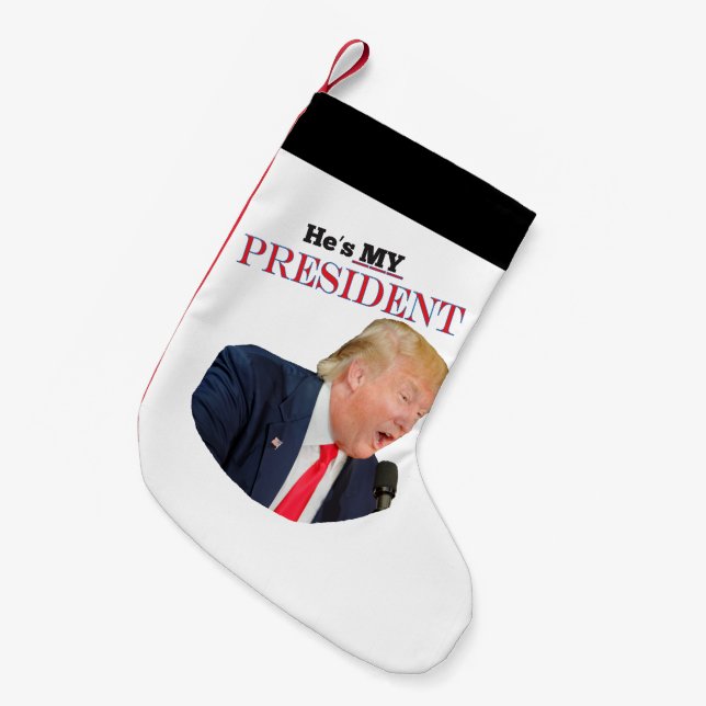 Trump Small Christmas Stocking (Front (Hanging))