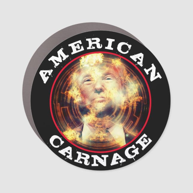 Trump Smiles as USA Burns Car Magnet (Front)