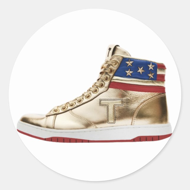 Trump Sneakers / Never Surrender High-Tops Classic Round Sticker (Front)