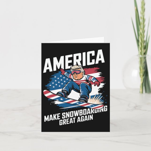 Trump Snowboard Usa - Make Snowboarding Great Agai Card (Front)