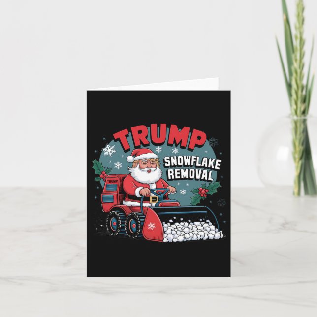 Trump Snowflake Christmas Funny Trump Snowplow Xma Card (Front)
