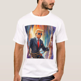 Trump Spelunking Caving in a Beautiful Cave MAGA T-Shirt