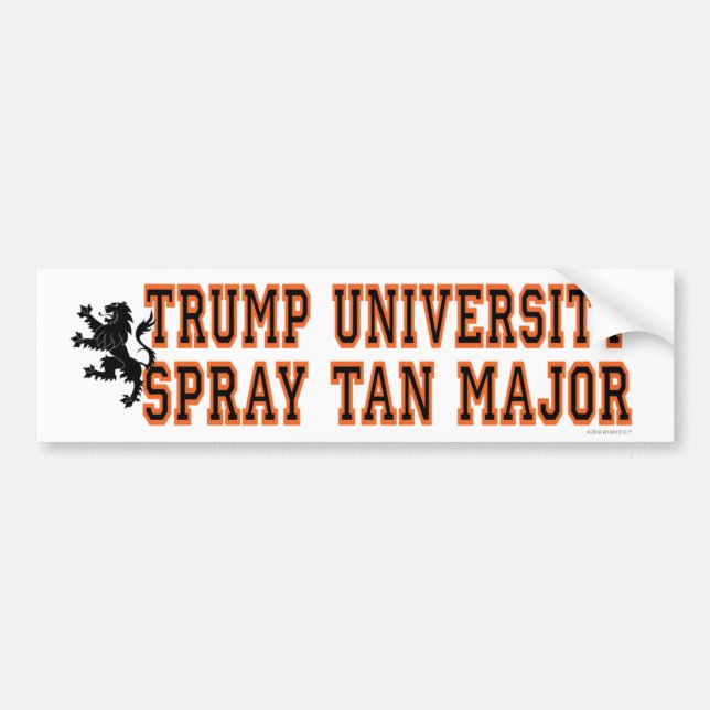 TRUMP SPRAY TAN MAJOR BUMPER STICKER (Front)