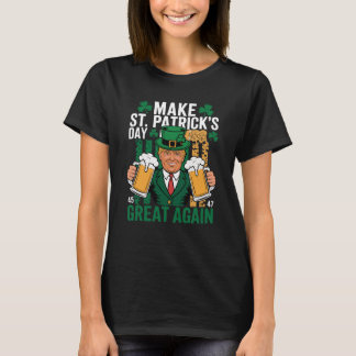 Trump St Patrick's Day Funny Beer Design T-Shirt