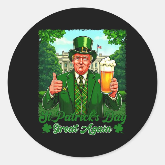 Trump St.patrick's Day - Make St. Patrick’s Day Gr Classic Round Sticker (Front)