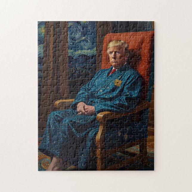 Trump Starry Night MAGA Puzzle - Political Art  (Vertical)
