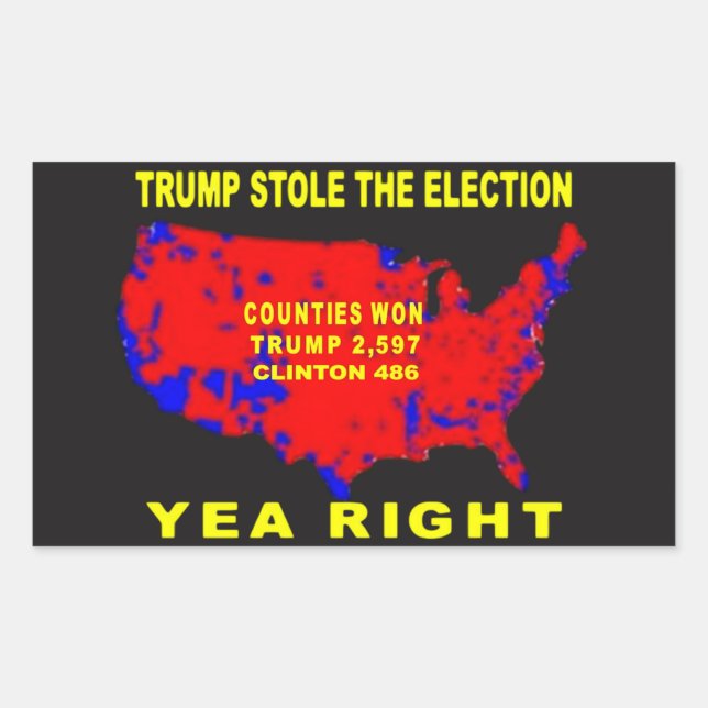TRUMP STOLE THE ELECTION RECTANGULAR STICKER (Front)