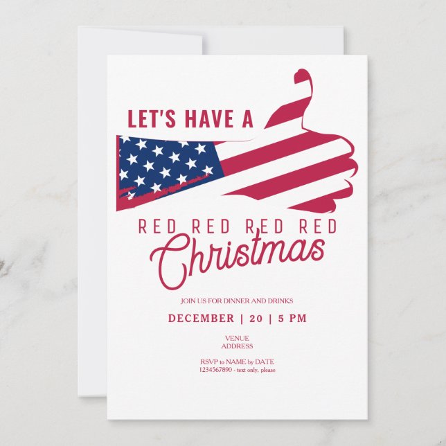 Trump Supporter Republican Have a Red Christmas  Invitation (Front)
