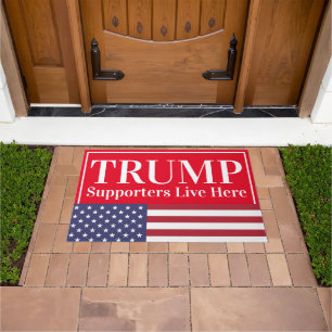 Trump Supporters Live Here American Flag Doormat