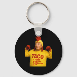 Trump Taco Trump Always Chickens Out Keychain