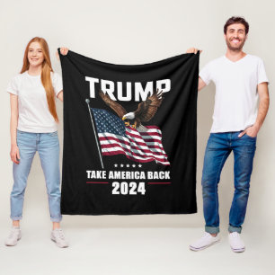 Trump Take America Back American Election 2024 Fleece Blanket
