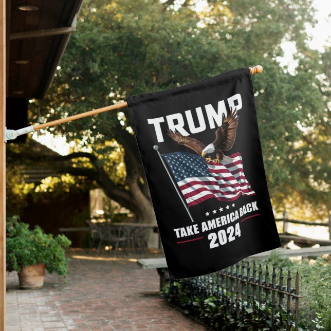 Trump Take America Back American Election 2024 House Flag (In SItu)