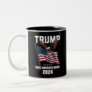 Trump Take America Back American Election 2024 Two-Tone Coffee Mug