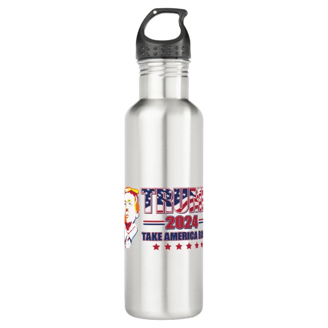Trump-Take-America-Back-Profile Stainless Steel Water Bottle (Front)