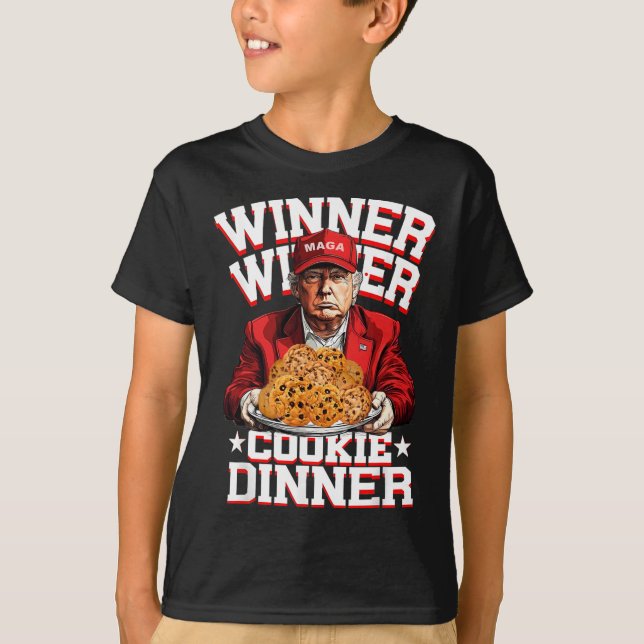 Trump Take America Byck Funny Winner Winner Cookie T-Shirt (Front)