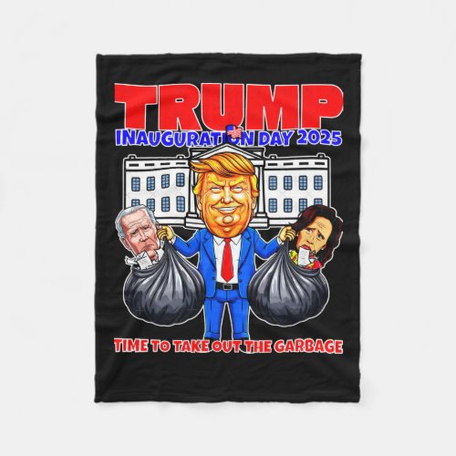 Trump Takes Out The Garbage  Fleece Blanket