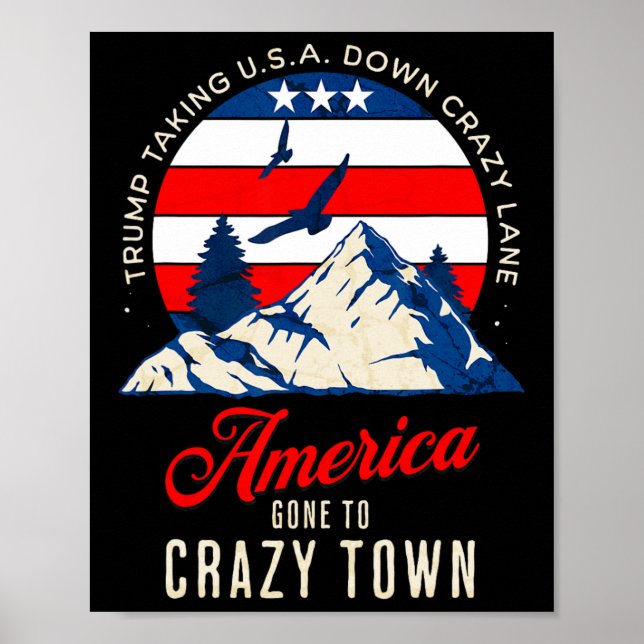 Trump Tariffs Crazy And Taking Usa Down Crazy Lane Poster (Front)
