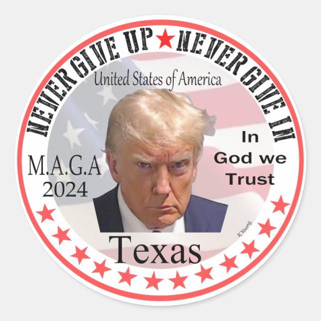 Trump/Texas Classic Round Sticker (Front)