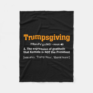 Trump Thanksgiving Winner Winner Funny Turkey Day Fleece Blanket