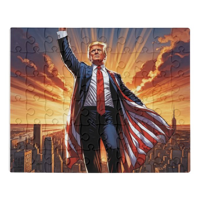 Trump the American Superhero Jigsaw Puzzle" Jigsaw Puzzle (Puzzle Horizontal)