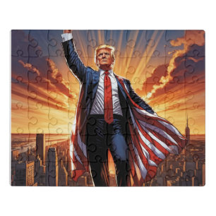Trump the American Superhero Jigsaw Puzzle" Puzzle