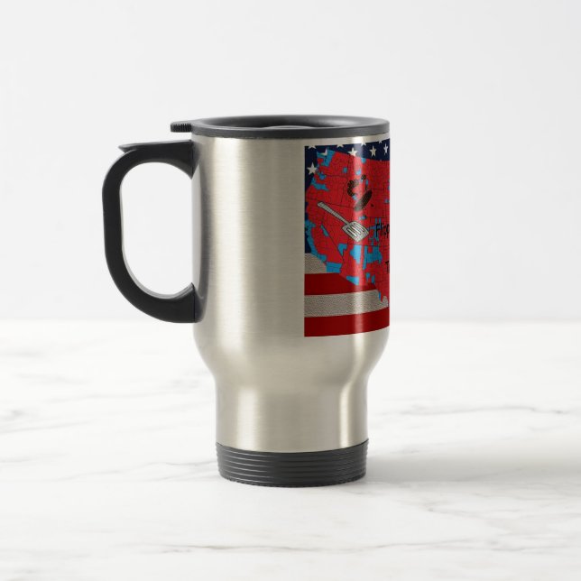 Trump the Burger and County flipper mug (Left)