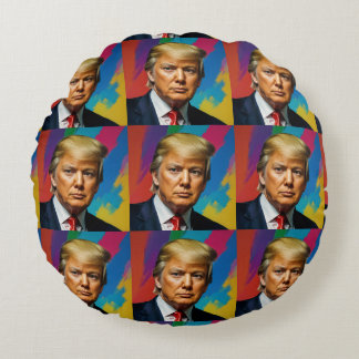 Trump the color round pillow