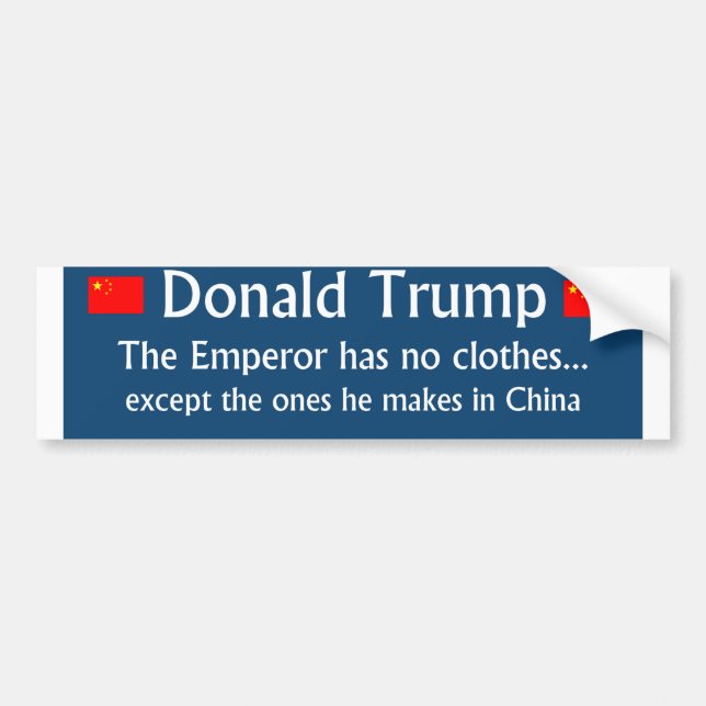 Trump: The Emperor has no Clothes 2016 Bumper Sticker (Front)