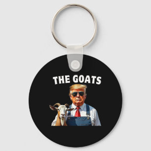 Trump The Goats Mega Farming Funny Mens Womens Kid Keychain