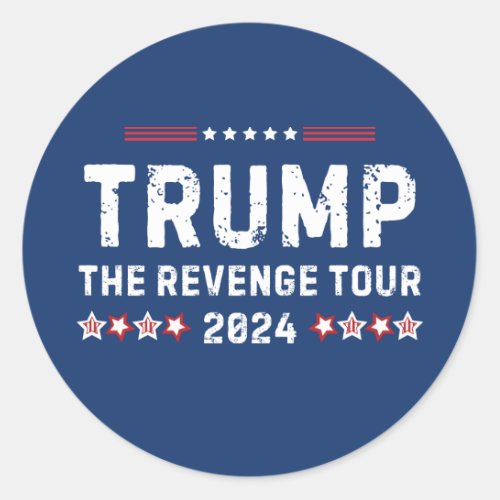 Trump The Revenge Tour 2024 President Classic Round Sticker