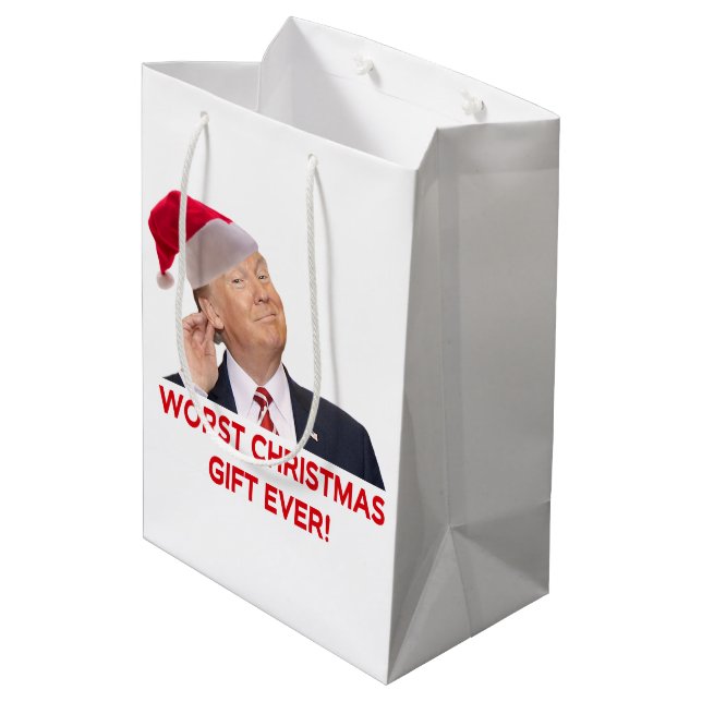 Trump, the worst Christmas gift ever! Medium Gift Bag (Back Angled)