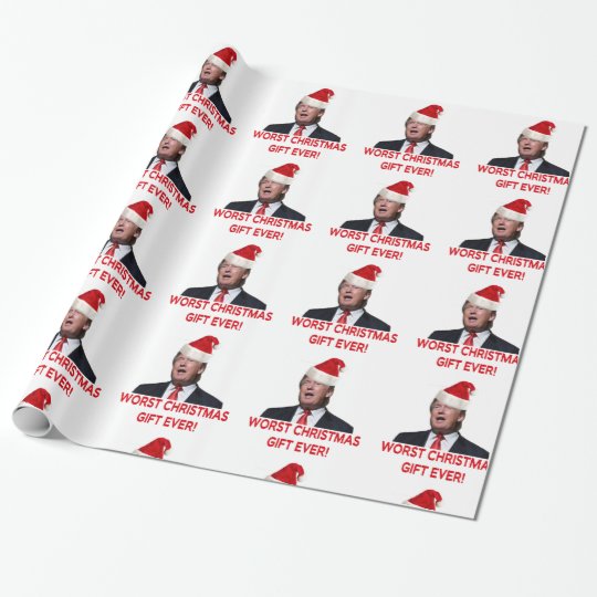 trump-the-worst-christmas-gift-ever-wrapping-paper-zazzle