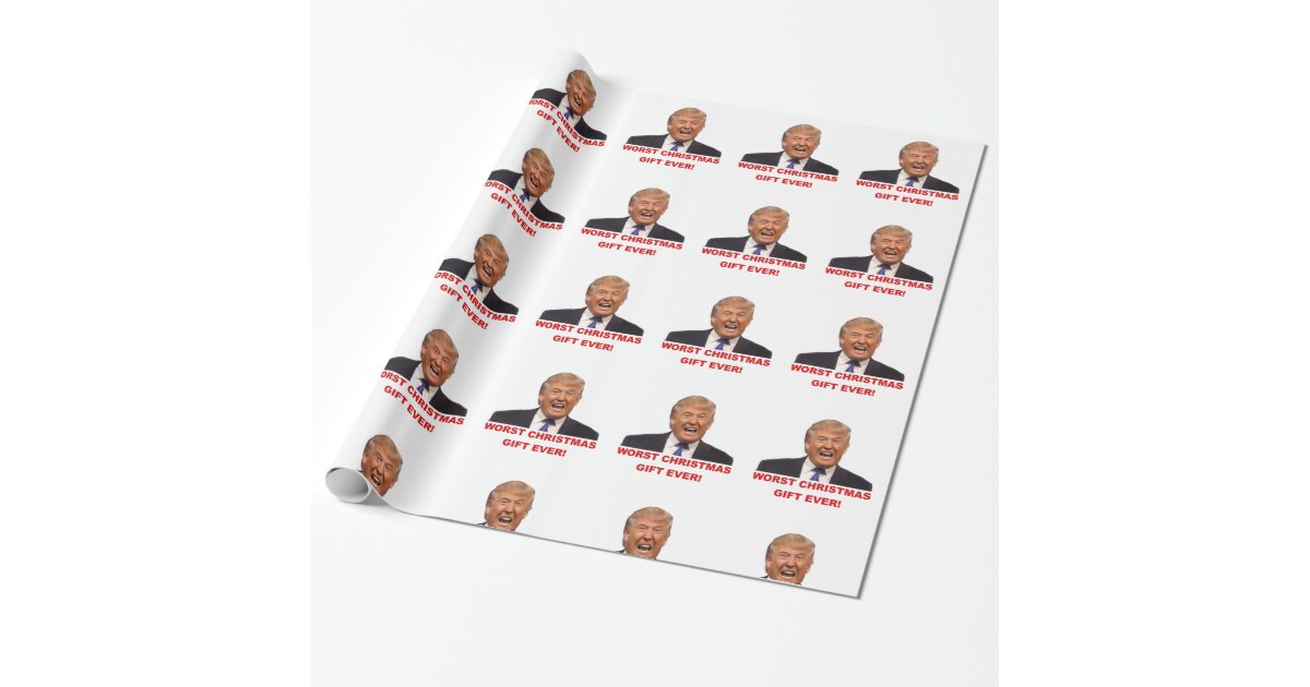 trump-the-worst-christmas-gift-ever-wrapping-paper-zazzle
