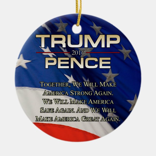 TRUMP TOGETHER WE WILL CERAMIC ORNAMENT (Front)