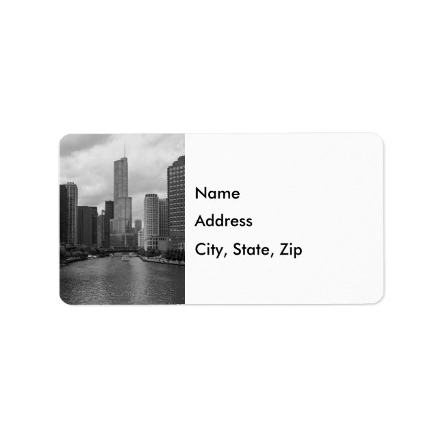 Trump Tower Chicago River Grayscale Address Labels (Front)