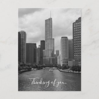 Trump Tower Chicago River Grayscale Thinking Of U