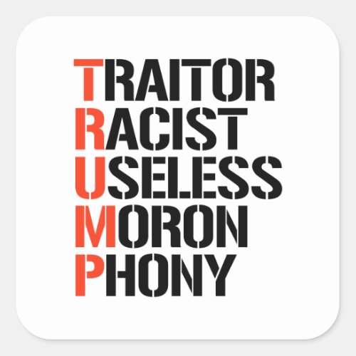 Trump Traitor Square Sticker