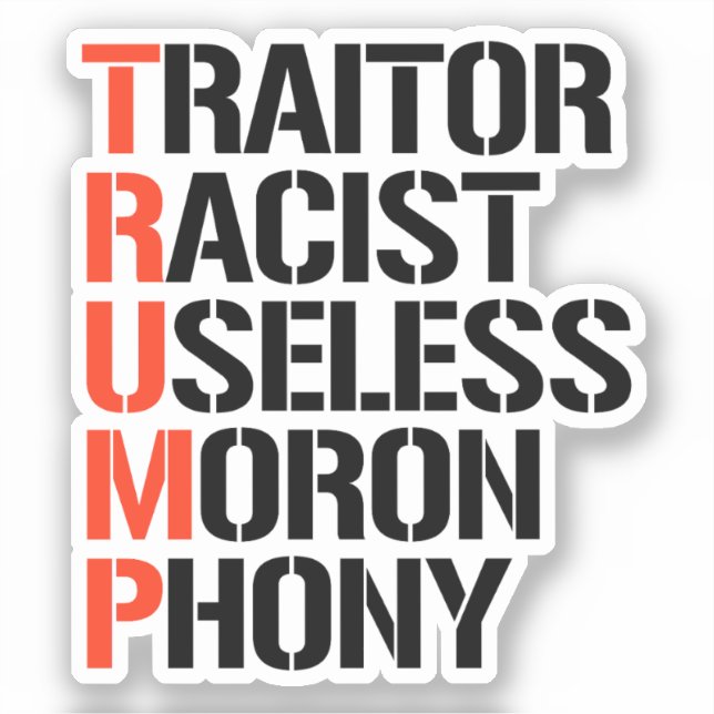 Trump Traitor Sticker (Front)