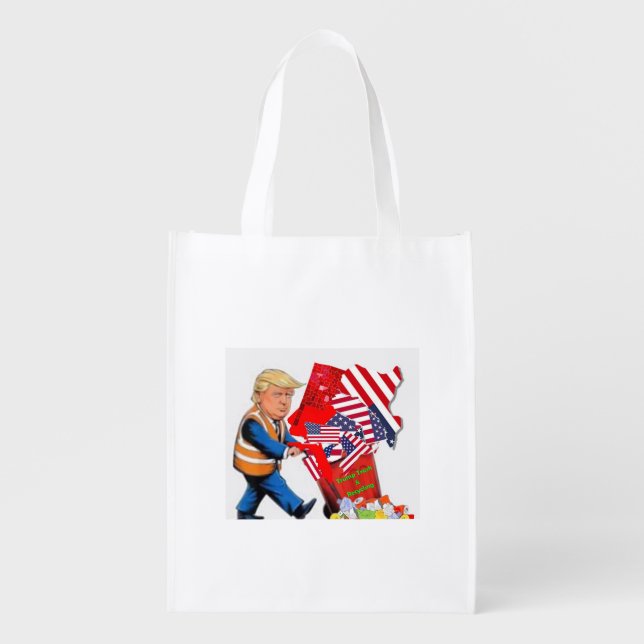 Trump trash and recycling grocery bag (Front)