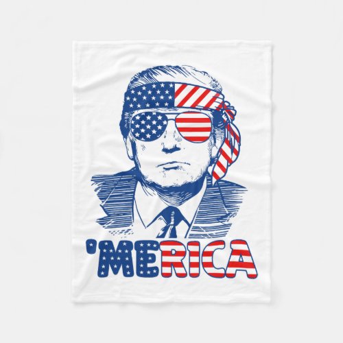 Trump Trump American Flag 1  Fleece Blanket