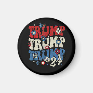 Trump Trump Trump 2024 Retro  Magnet