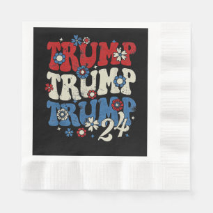 Trump Trump Trump 2024 Retro Napkins
