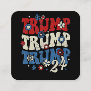 Trump Trump Trump 2024 Retro  Square Business Card